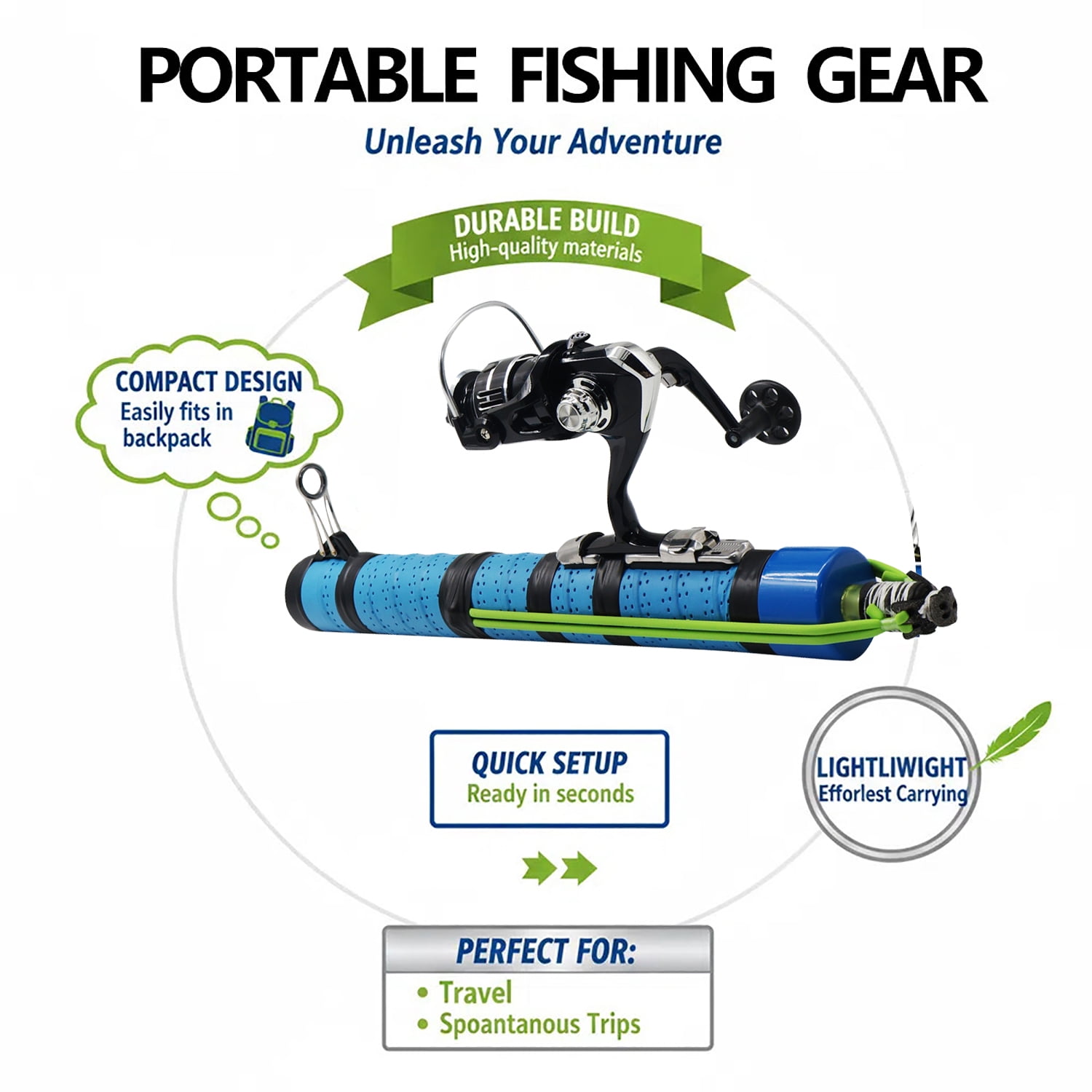 Clianle Catapult Fishing Rod, Portable Shooting Bait Fishing Tool, Excellent Equipment for Wilderness Hunting
