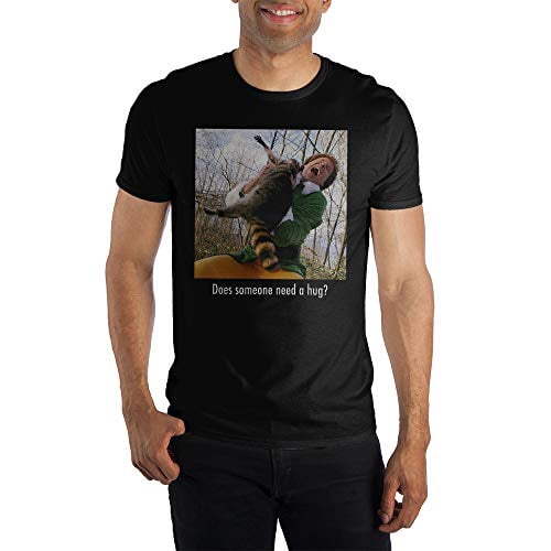 Elf Someone Needs A Hug Screengrab Men's Black T-shirt-3XL
