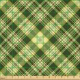 thumbnail image 2 of Ambesonne Green and Brown Fabric by the Yard Microfiber, Diagonal Tartan, 10 Yards, Fern Green Brown, 2 of 2
