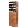 thumbnail image 5 of 11 Tiers Shoe Storage Rack Bookshelf with Cabinet Concealed Sliding Doors, 5 of 12