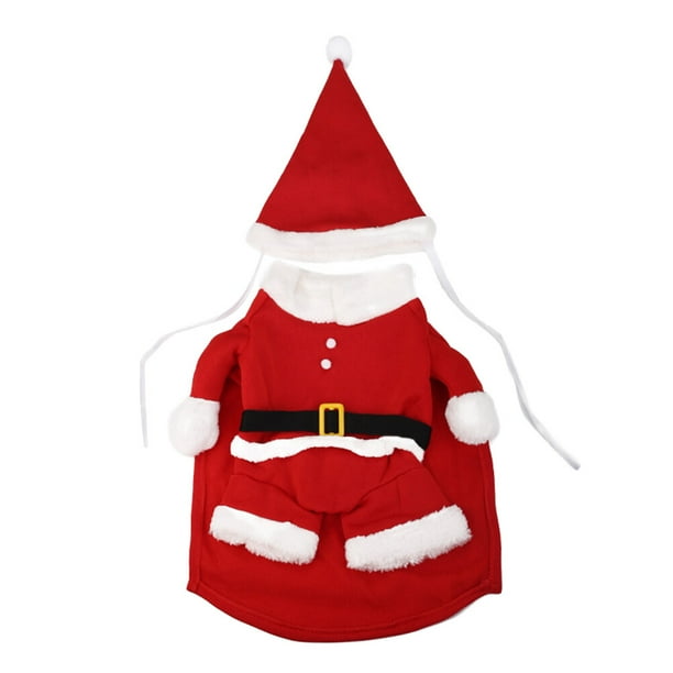 1 juego de ropa para perro, abrigo navideño para perro, capa con forma de Papá Noel, disfraz navideño para perro, talla XS, color rojo