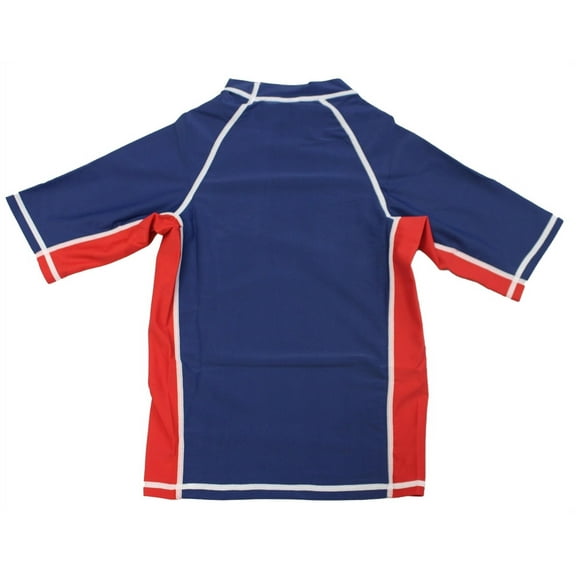 Adoretex UV Defense Youth Unisex Short Sleeve Rashguard Tee (RS003) - Navy/Red-L
