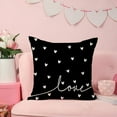 thumbnail image 2 of Valentine''s Day Pillow Covers 16x16 Inch Set of 2 White Hearts Decor Black Throw Pillow Covers Valentine''s Day Cushion Case Decoration for Sofa Couch 55D, 2 of 6