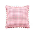 thumbnail image 2 of Throw Pillow Pink Gingham Scalloped Plaid with Removable Cover Square or Lumbar Size for Sofa Bed Couch, 2 of 6