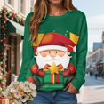 thumbnail image 2 of Kaprioy Womens Cute Christmas Sweatshirts Long Sleeve Tops Pullover Sweatshirts Christmas Interested Holiday Crewneck Fall Fashion Clothing Green, M, 2 of 6