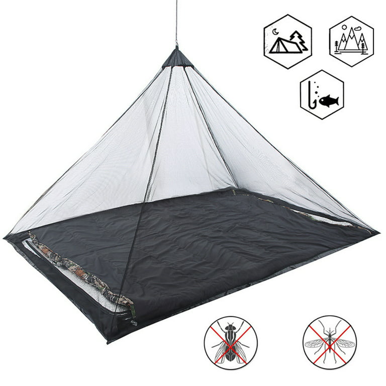 Frogued Fishing Hiking Summer Ultralight Inner Mesh Tent Mosquito Net  Camping Netting (Black)