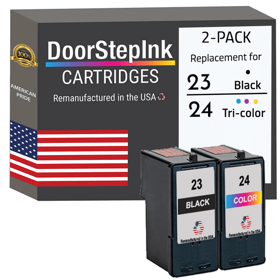 Remanufactured DoorStepInk Ink Cartridges for Lexmark #23 Black and #24 Tri-Color