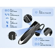 New Bee Bluetooth Headphones V5.0 Wireless (24H Talk Time/180D Standby) w/Mic, Dual Device Connectivity for iPhone/Android/Samsung/Laptop, Business Trucker Headsets,Black