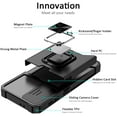 thumbnail image 4 of for Samsung S21 Case with Sliding Camera Cover Heavy Duty Protective Galaxy S21 Case with Card Holder Magnetic Kickstand Case for Samsung S21 5G 6.2 inch(Black), 4 of 7