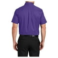 thumbnail image 2 of Mens Short Sleeve Easy Care Cotton/Polyester Shirt Purple/ Light Stone 4X-Large, 2 of 6