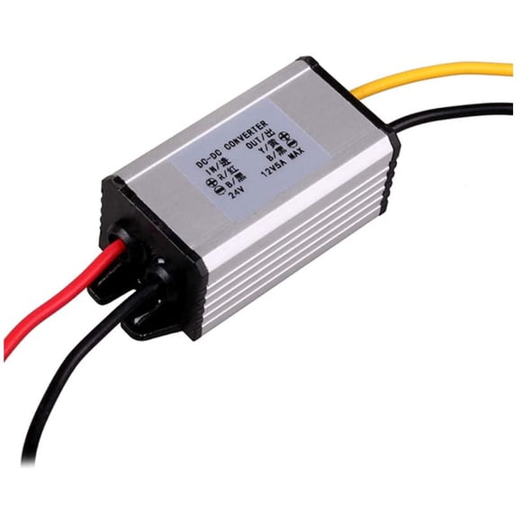 DC 24v à 12v Convertisseur Descendant 5A 60W Adaptateur d'Alimentation Étanche Réducteur de Tension pour Camion Automobile