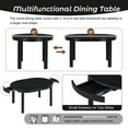 thumbnail image 4 of Atumon 5 Piece MDF and Oak Veneer Extendable Round Table Dining Set Black, 4 of 10