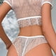 thumbnail image 5 of Gibobby Ropa interior mujer sexy Liguero con Medias y Tanga Lingerie Set de Dormir Mujer Lenceria Mujer Talla Grande Mujer Sexy Bralette y Tanga Pijamas en Pareja(Blanco, CH), 5 of 5