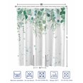 thumbnail image 4 of Split Shower Curtain for Transfer Bench, Teal Botanical Fabric Shower Curtains for Bathroom, Spring Weeping Eucalyptus Leaves Tub Sliding Transfer Bench Waterproof Bath Curtains 72"x78", 4 of 9
