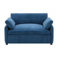 thumbnail image 4 of 50*43" Oversized Chenille Single Sofa Chair,Wide and Deep Seat Accent Chair,Modern Upholstered Comfy Armchair,Color Blocking Couch Lounge with Pillows for Living Room,Apartment,Bedroom (Blue), 4 of 12