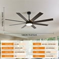 thumbnail image 3 of Electric Fans 72" Ceiling Fan with Light, 6-Speed Remote Control, Reversible DC Motor, Modern 8 Blades with 6"/12"/19.5" Downrods for Home or Commercial Black/Walnut,Ceiling Fans, 3 of 16
