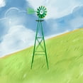 thumbnail image 2 of 8ft Tall Windmill with Weather Vane - Rotatable, wind-powered. Heavy-duty iron, no electricity. Vintage rustic design, for farm/garden/patio. Outdoor yard decor, 2 of 13