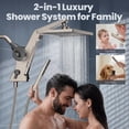 thumbnail image 5 of HOPOPRO 12 Inch High Pressure Rain Shower Head with Filter,Rainfall and Handheld Shower Head with Hard Water Filter, Stainless Steel Shower Hose, 5 of 11