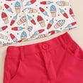 thumbnail image 4 of Toddler Baby Boy 4th of July Outfits Boys Independence Day Clothes Gentleman Short Sleeve Button Down Shirt Tops Shorts Set, 4 of 6