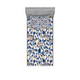 thumbnail image 2 of Abstract Bedding Set with Sheet & Covers, Abstract Circle Round in Color Bubble Retro Celebration Design, Printed Bedroom Decor 2 Shams, 4 Sizes, Sky Blue Cinnamon, by Ambesonne, 2 of 3