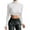 White, variant on Womens Slim Fit Solid Color tee High Neck Cropped T Shirt Casual Long Sleeve Summer Fashion Pullover Modern Trendy Style top