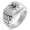 Silver, variant on Stainless Steel Legendary Kraken Geometric Pattern Step-Down Biker Style Polished Ring