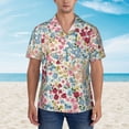thumbnail image 4 of Daiia Trendy Floral Design Hawaiian Shirt for Men Gentle Cotton Regular Short Sleeve Casual-Small, 4 of 9
