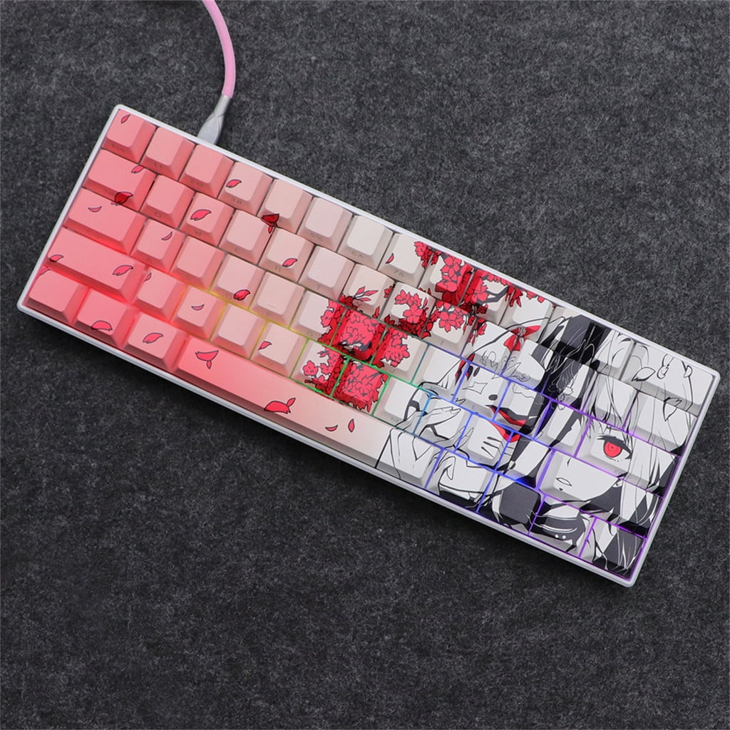 CIYISON 136PCS Keycaps Double Shot Side Print Backlit KeycapsAnime Girl Theme For Mechanical Keyboard 108 96 87 84 75 68 64 61
