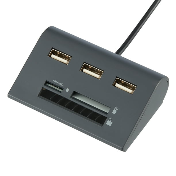 onn. Multi-Port USB Hub SD, Micro and Compact Flash Card Reader - Walmart.com