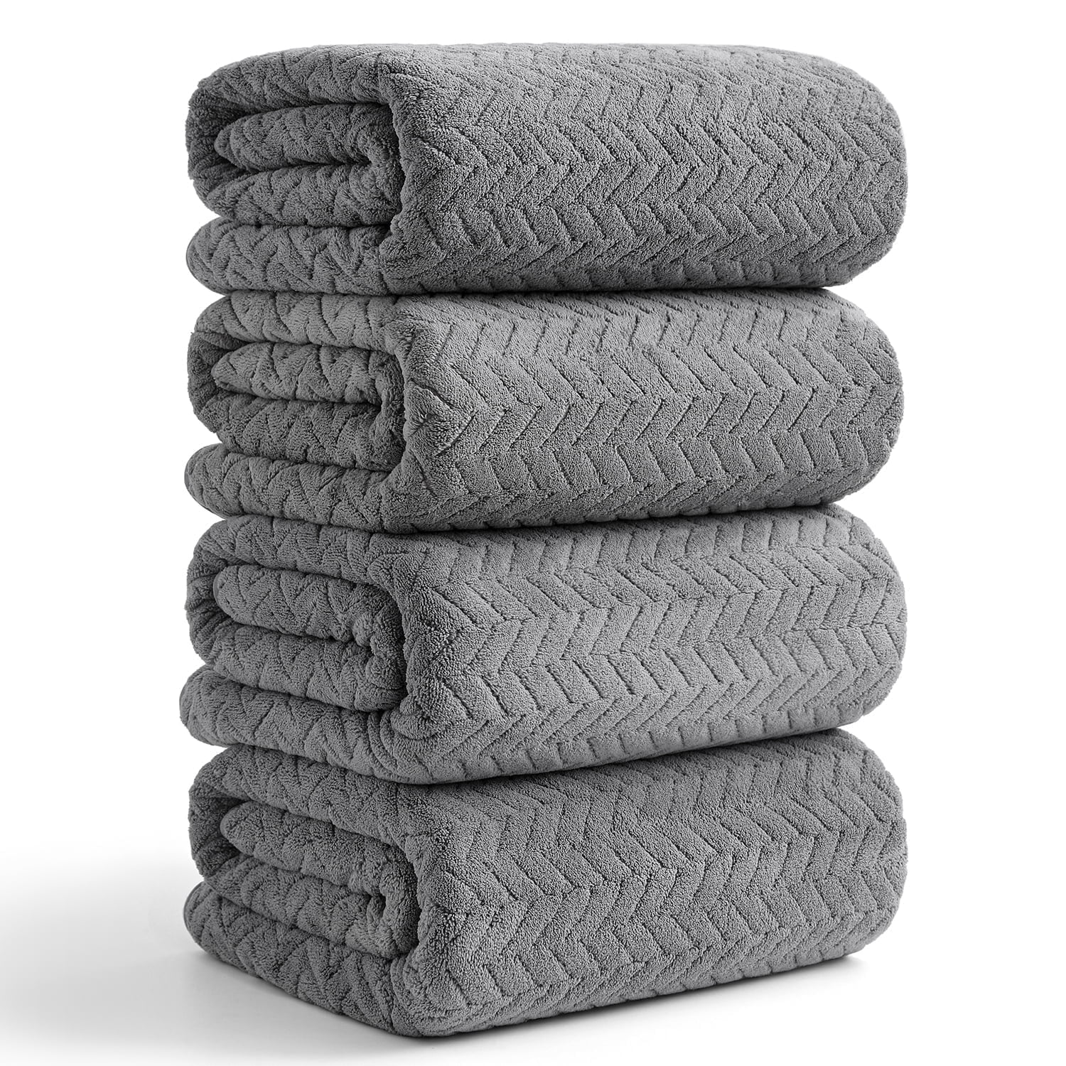 Beartech Bath Towel Set 4 Pack Microfiber Bathroom Towel Plush Bath Sheet Towel Oversized Towels Hotel Shower Towel Collection
