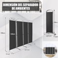 thumbnail image 3 of Costway Biombo Plegable de 4 Paneles Separador de Espacios de Pantalla de Tela para Porche Oficina Sala de Estar 221 x 51 x 188 cm, 3 of 10