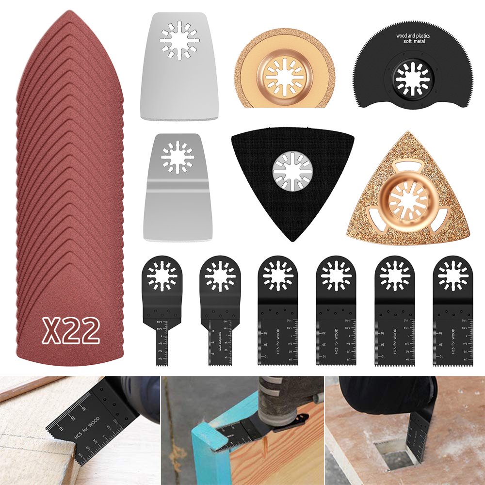 Miuline 34PCS High carbon steel vibration saw blade combination Carbon