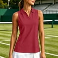 thumbnail image 4 of V-Neck Collared Golf Tank Top for Women Solid Color UPF 50+ Sun Protection Breathable Sport Top for Tennis Running S-3XL Plus Size, 4 of 9