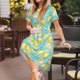 thumbnail image 3 of Disketp Yellow Lemon para Vestido de Manga Corta para Mujeres, Vestidos de Verano para Mujeres, Casual y Holgado para la Playa, 3 of 6