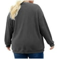 thumbnail image 6 of Plus Size Sweatshirts for Womens Oversized Corduroy Pullover Tops Fall Casual Crewneck Sweatshirt Solid Color Loose Long Sleeve Shirts Fashion Outfits with Pocket, 6 of 6