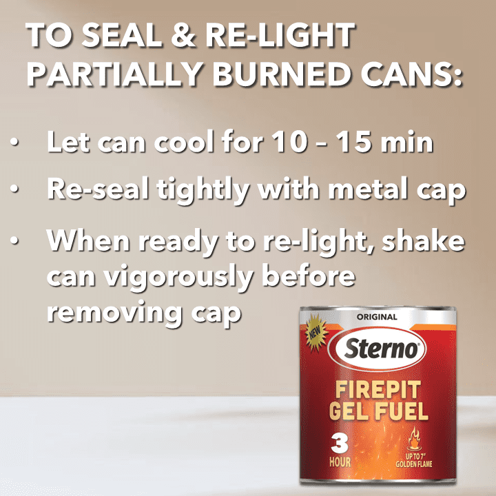 Sterno Fuel Cans 6-Pack Firepit Gel Fuel - 3 Hours of Burn Time, Realistic Wood Crackling Sounds - Smokeless & Odorless, No Ash, & Soot - All-Weather Burner for Indoor Fire Pit & Outdoor Fire Pit