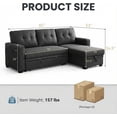 thumbnail image 2 of TiramisuBest Convertible Sofa Bed Couches for Living Room, 82" Sleeper Sofa with Pull Out Couch Bed, Linen Fabric L Shape Sectional Couch with Reversible Storage Chaise, USB Charging (Dark Gray), 2 of 7