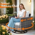 thumbnail image 4 of Vcatnet 11 Pieces Outdoor Patio Furniture Sets with Fire Pit Sectional Sofa All Weather Wicker Conversation Set with Swivel Chairs, Gray, 4 of 10