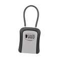 thumbnail image 2 of figatia Box Key Security Box with 4 Digit Combination Steel Cable Shackle Weatherproof Portable for Door Knob or Car Durable Grey, 2 of 8