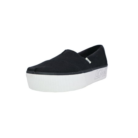

Toms Women s Black Heritage Alparagata Boardwalk Slip-On Shoes