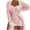 Pink, variant on LYXSSBYX Pajamas for Women Women's Fashion Slim Lace Elastic Waist Long Sleeve Casual Three Suit Pajamas