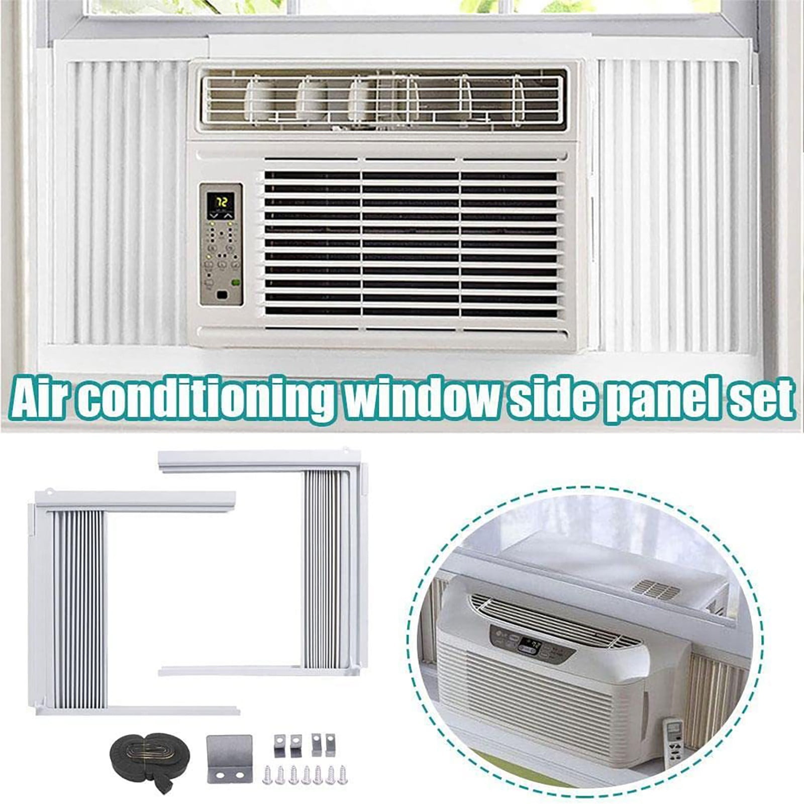 GBAYXJ Washranp 2Pcs Air Conditioner Side Panel With Frame Room Accordion Filler Kit For Window Air Conditioner Replacement Screen|Plastic