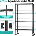 thumbnail image 4 of XF XINFENG 4-Tier Storage Shelves Organizer with Wheels NSF Wire Shelving Rack Adjustable Metal Shelves for Pantry Kitchen (36" L x 14" W x 62" H,Black), 4 of 8