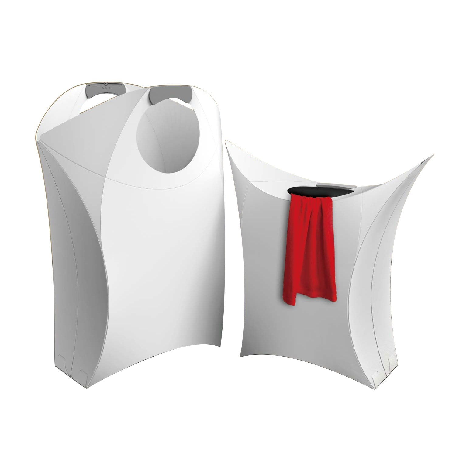 HealthLine Collapsible Laundry Hamper with Durable Handles, White
