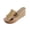 Gold, variant on Flatform Wedges for Women Open Toe Metallic Reptile Texture Slides Dual Band High Flatform Wedge Slippers Woven Look Outsole