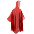 thumbnail image 2 of XUNKUSGA Rain Ponchos for Adults Emergency Ponchos Rain Adult for Men Women Kids Travelling Camping Hiking Disposable Rain Ponchos with Hood L Red, 2 of 3
