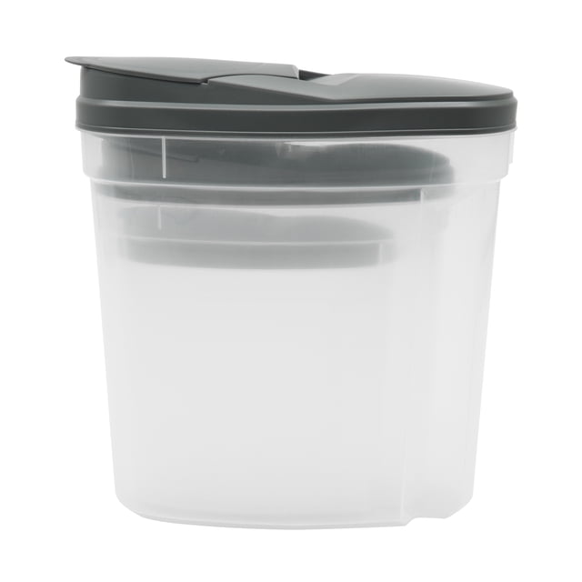Mainstays 3 Pieces Grey Plastic Cereal Keeper Set with Lids, Food Storage Containers for Countertop and Pantry