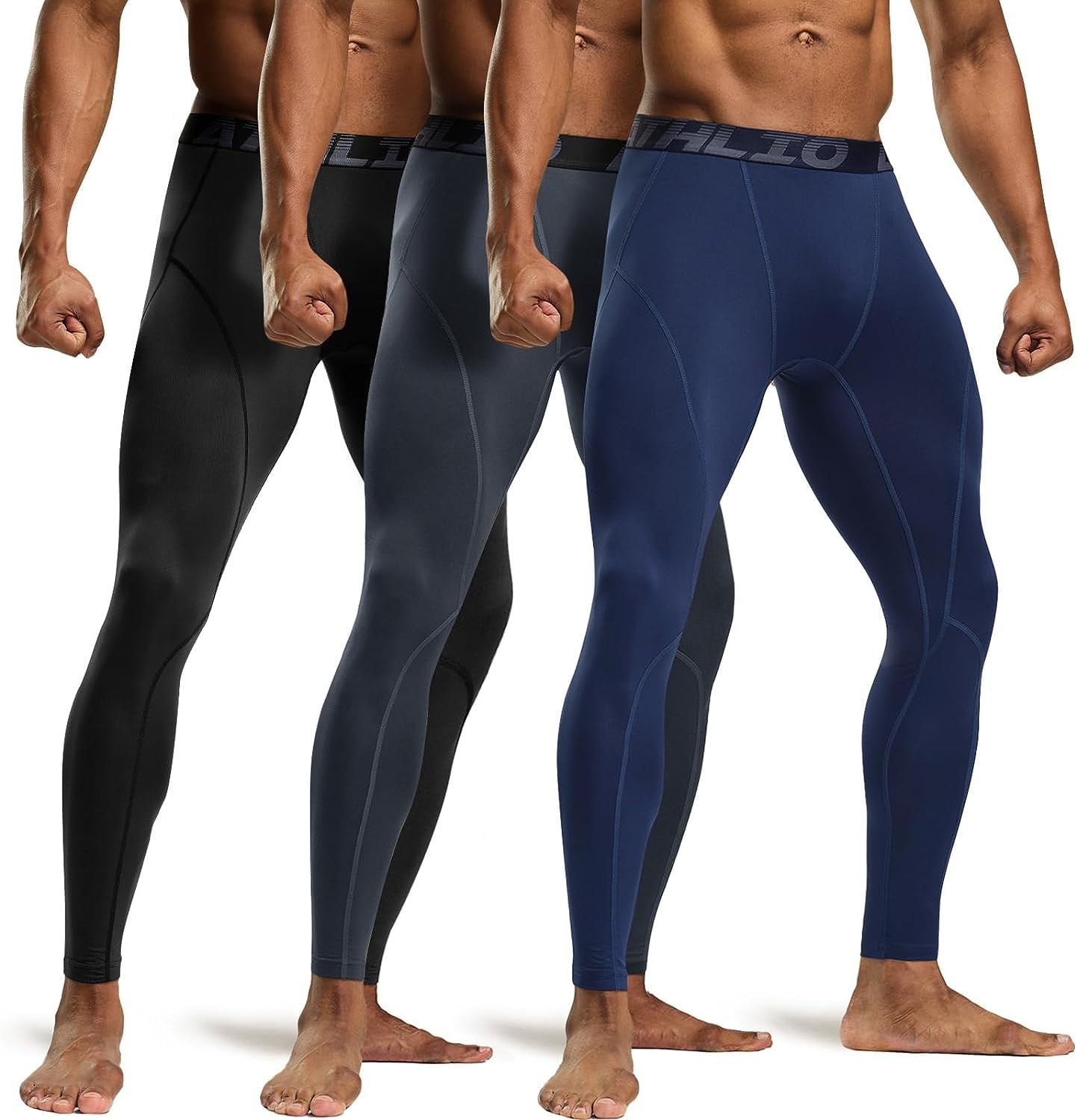 Athlio Mens Thermal Compression Pants Athletic Running Tights And Sports Leggings Wintergear