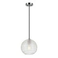 thumbnail image 1 of Henn&Hart 8" Polished Nickel Metal/Glass Pendant, 1 of 5
