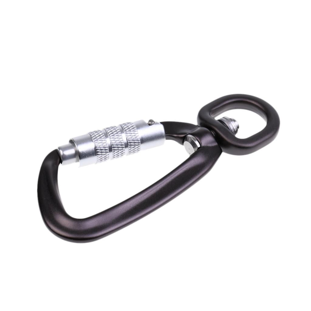harayaa 2x Carabiner Self Lock Clip Key Ring Holder Key Chain Hiking Hook D Shape 500KG